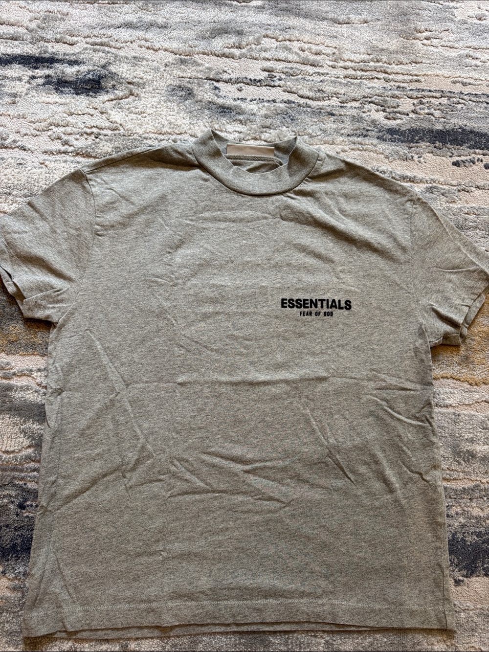 ESSENTIALS Short Sleeve Logo Tee in Heather Gray